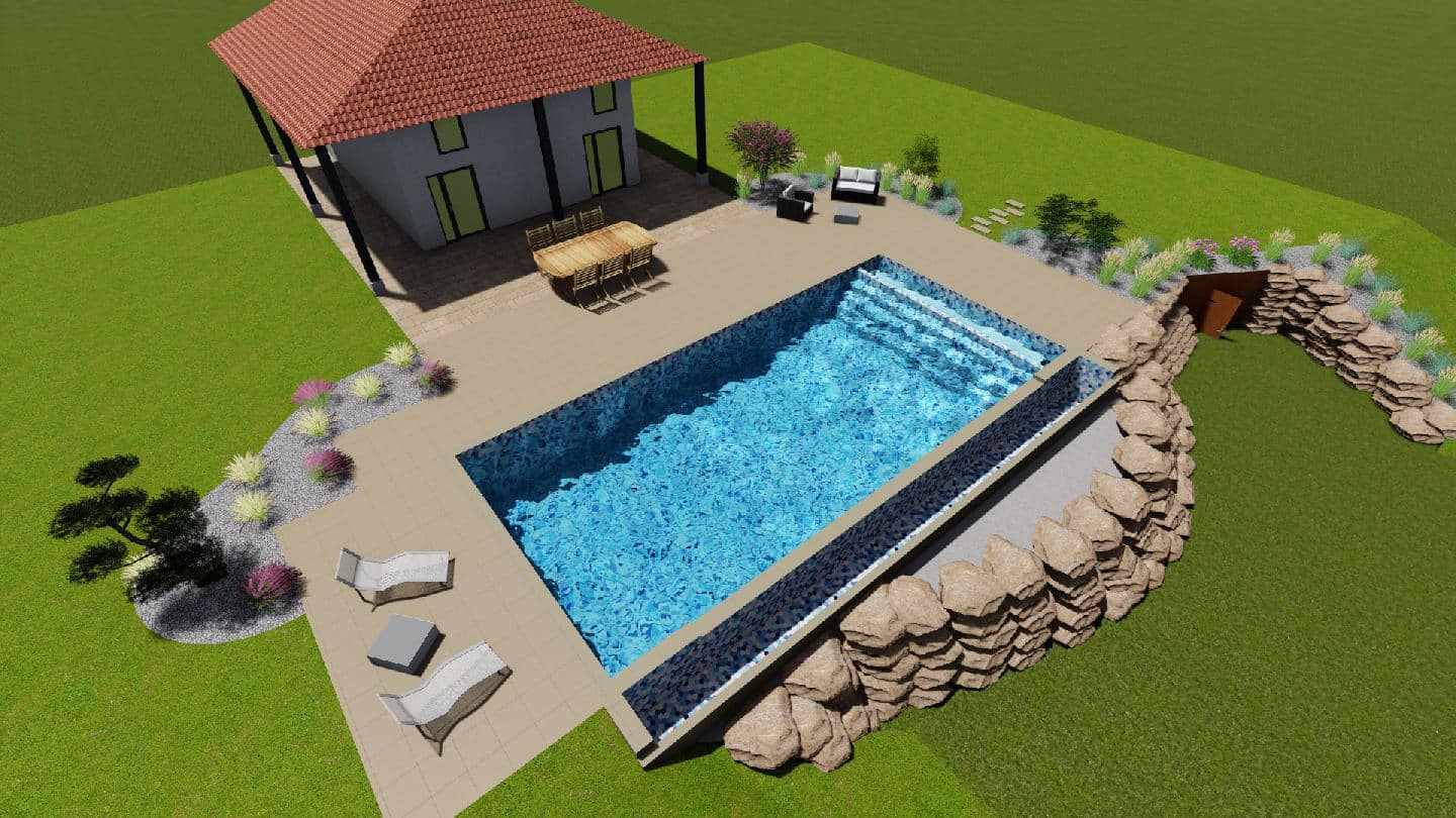 Etude 6 piscine Chalamont - Vue 3D