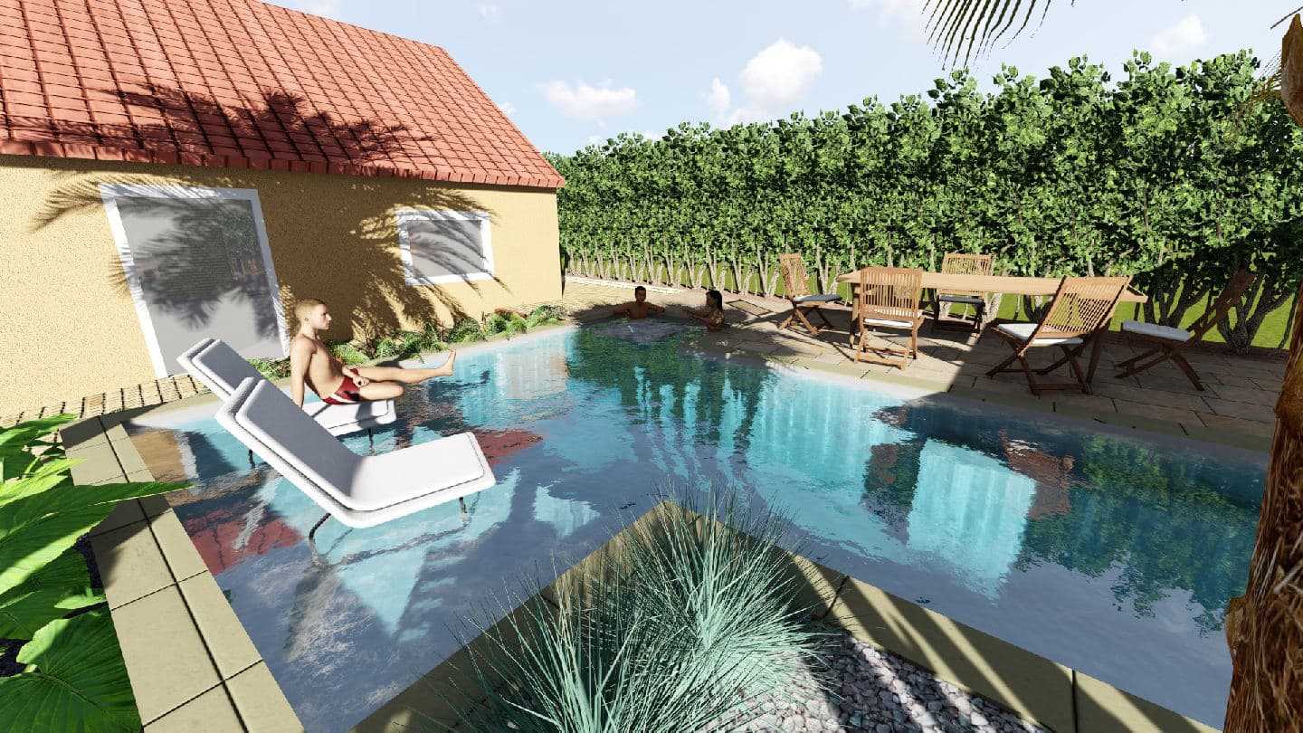 Etude piscine conviviale Genay 2 - Vue 3D