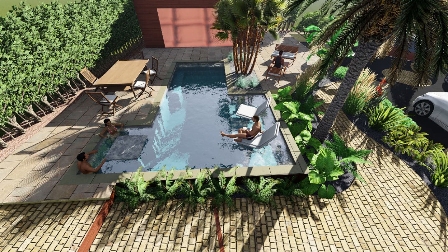 Etude piscine conviviale Genay 3 - Vue 3D