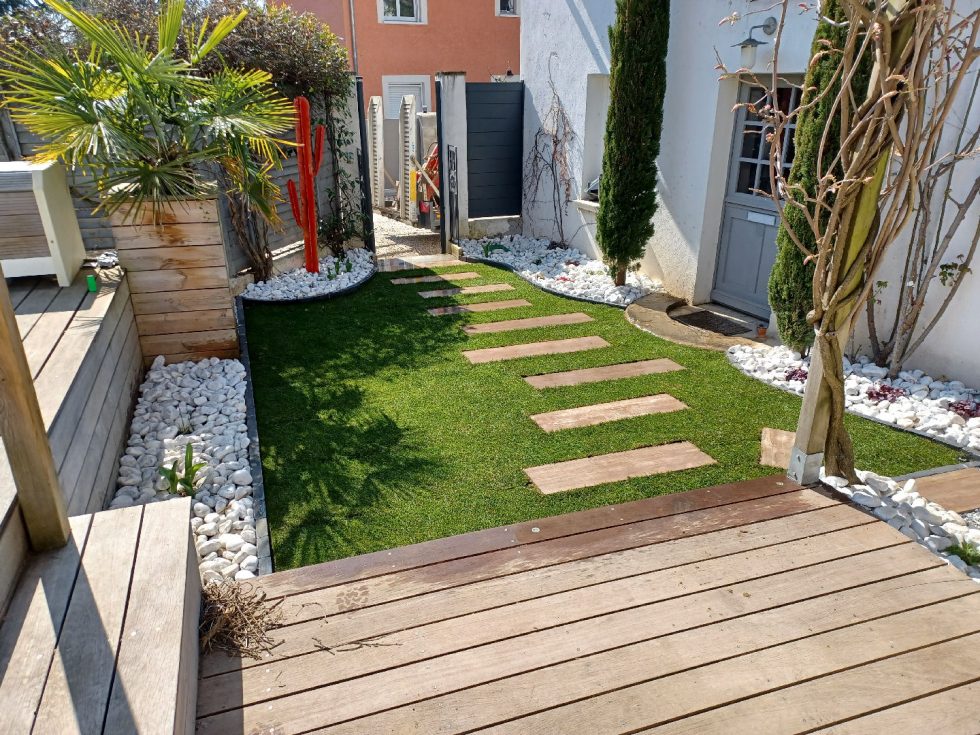 jardin à Reyrieux après notre travail de paysagiste